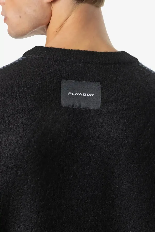 Men Pegador Knitwear Tripole Oversized Knit Sweater Black Shadow Blue Men Pegador Knitwear Tripole Oversized Knit Sweater Black Shadow Blue