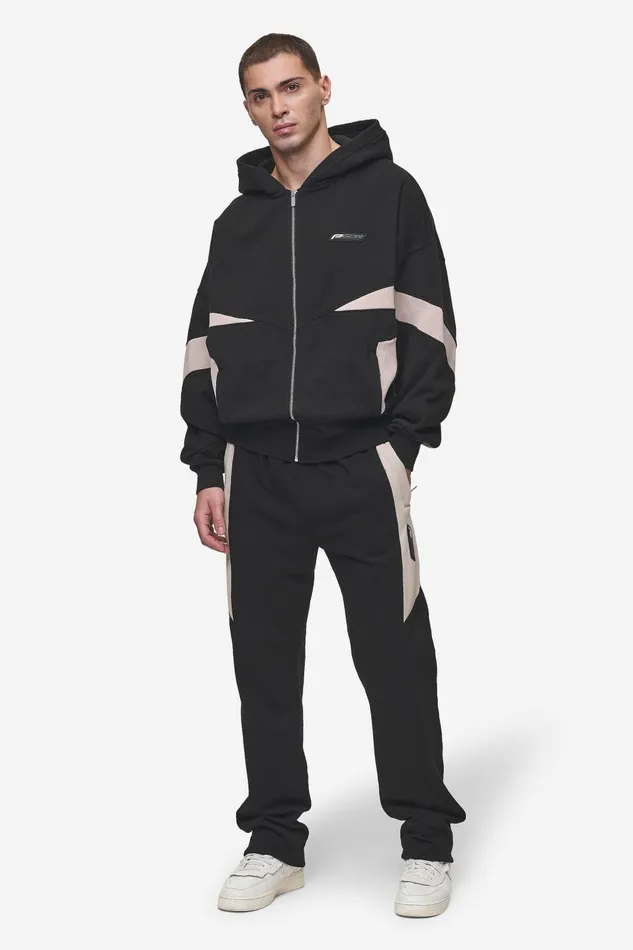 Men Pegador Pants and Joggers Aderno Wide Sweat Pants Washed Black Light Beige