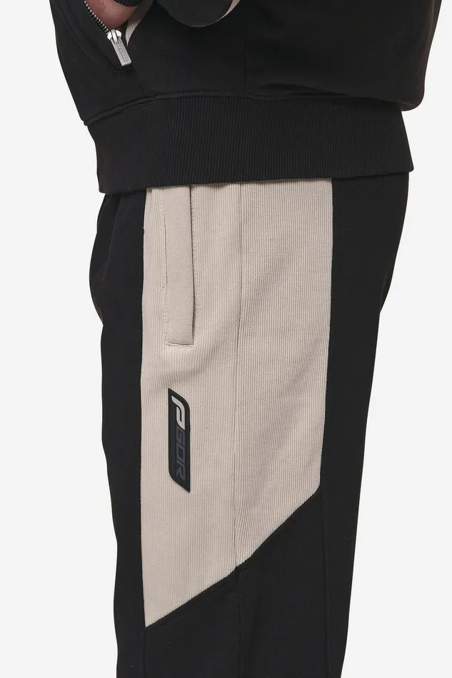Men Pegador Pants and Joggers Aderno Wide Sweat Pants Washed Black Light Beige