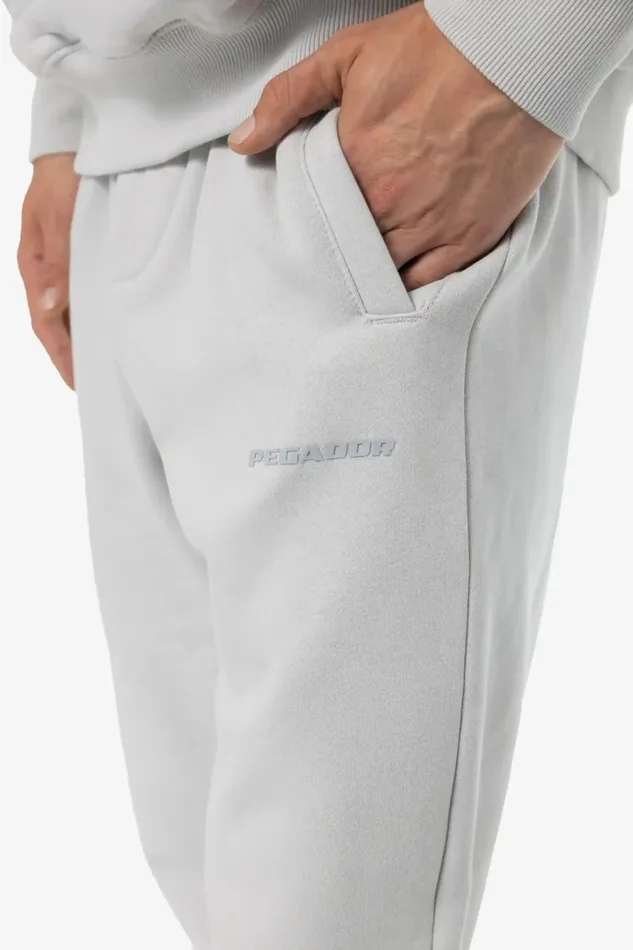 Men Pegador Pants and Joggers Logo Heavy Sweat Jogger Washed Clear Grey Gum Men Pegador Pants and Joggers Logo Heavy Sweat Jogger Washed Clear Grey Gum