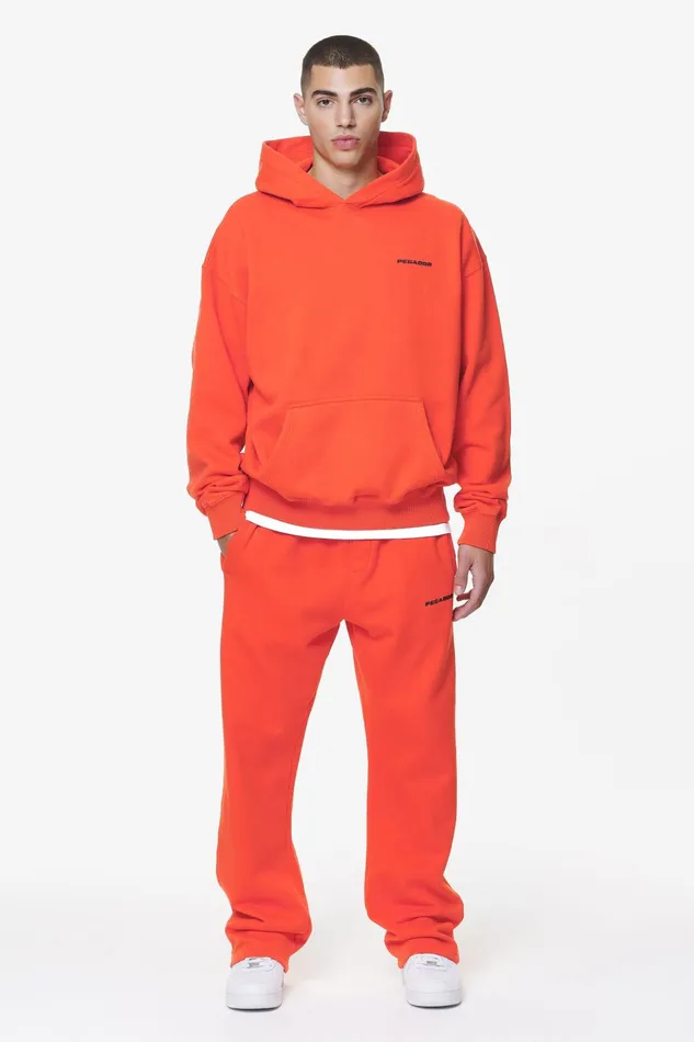 Men Pegador Pants and Joggers Logo Wide Sweat Pants Washed Signal Red Gum Men Pegador Pants and Joggers Logo Wide Sweat Pants Washed Signal Red Gum