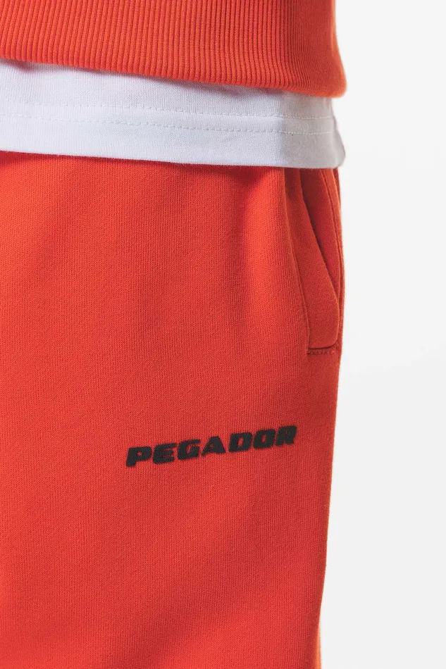 Men Pegador Pants and Joggers Logo Wide Sweat Pants Washed Signal Red Gum Men Pegador Pants and Joggers Logo Wide Sweat Pants Washed Signal Red Gum