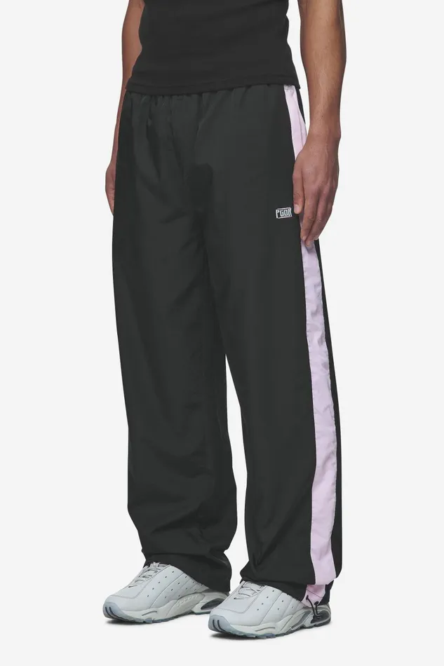 Men Pegador Pants and Joggers Stow Wide Track Pants Black Bubblegum