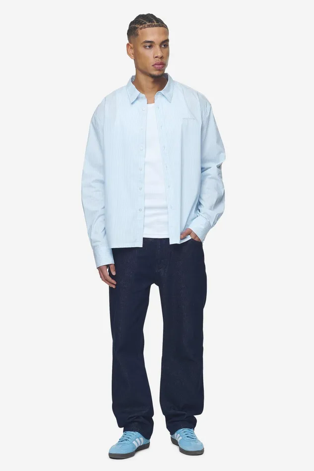 Men Pegador Shirts Raton Oversized Longsleeve Shirt Baby Blue White Men Pegador Shirts Raton Oversized Longsleeve Shirt Baby Blue White