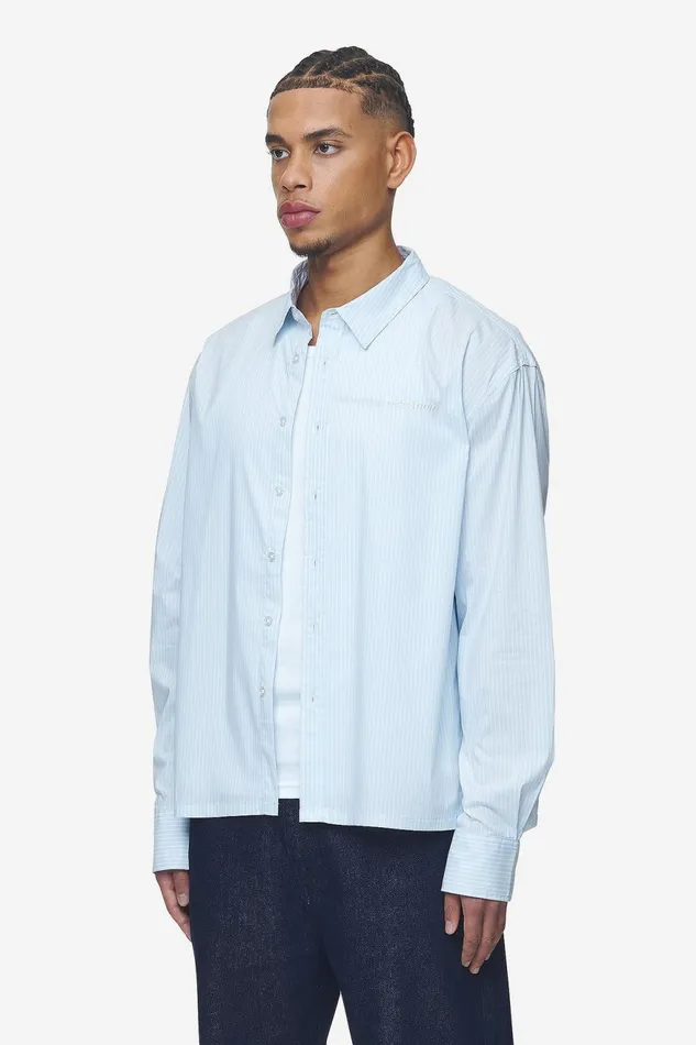 Men Pegador Shirts Raton Oversized Longsleeve Shirt Baby Blue White Men Pegador Shirts Raton Oversized Longsleeve Shirt Baby Blue White
