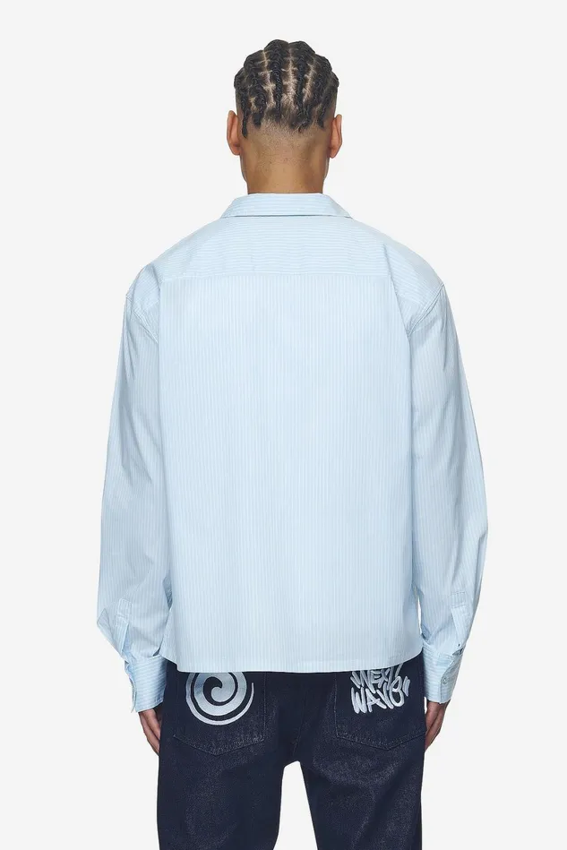 Men Pegador Shirts Raton Oversized Longsleeve Shirt Baby Blue White Men Pegador Shirts Raton Oversized Longsleeve Shirt Baby Blue White