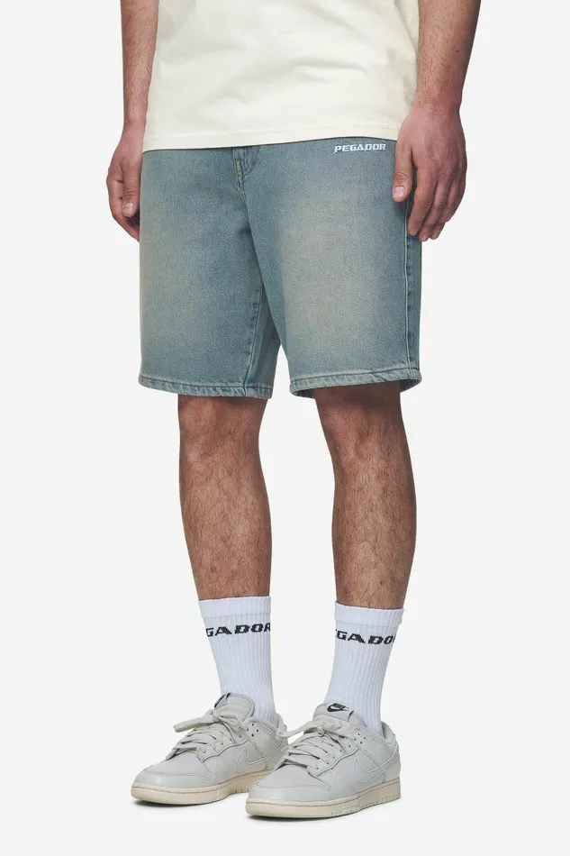 Men Pegador Shorts Earl Jeans Shorts Washed Vintage Blue Men Pegador Shorts Earl Jeans Shorts Washed Vintage Blue