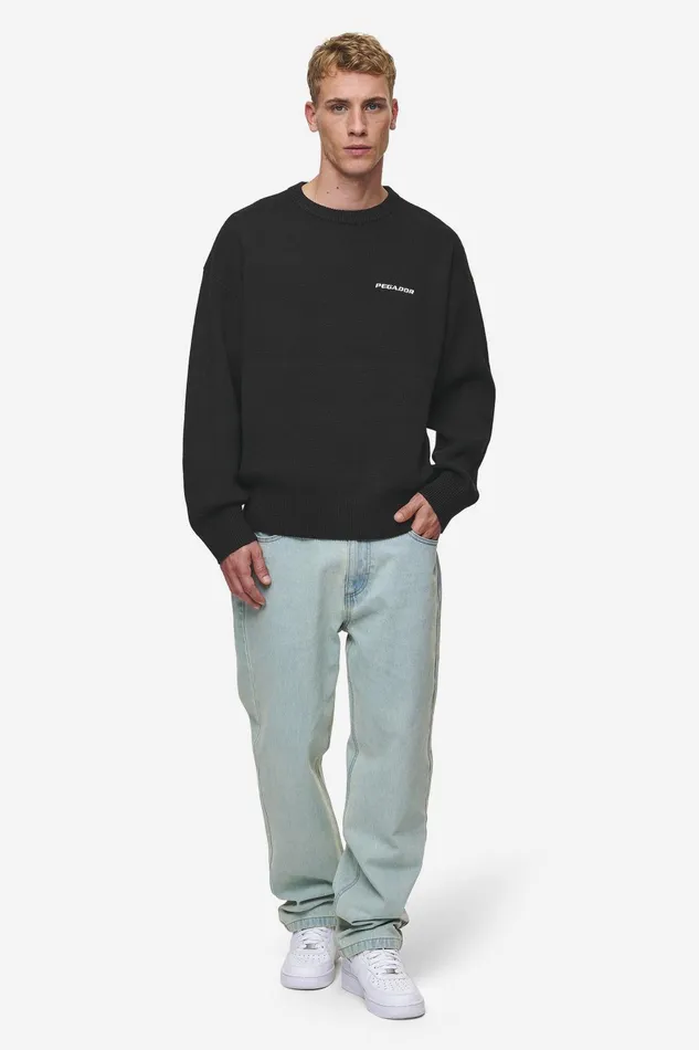 Men Pegador Sweaters Logo Oversized Knit Sweater Black Men Pegador Sweaters Logo Oversized Knit Sweater Black
