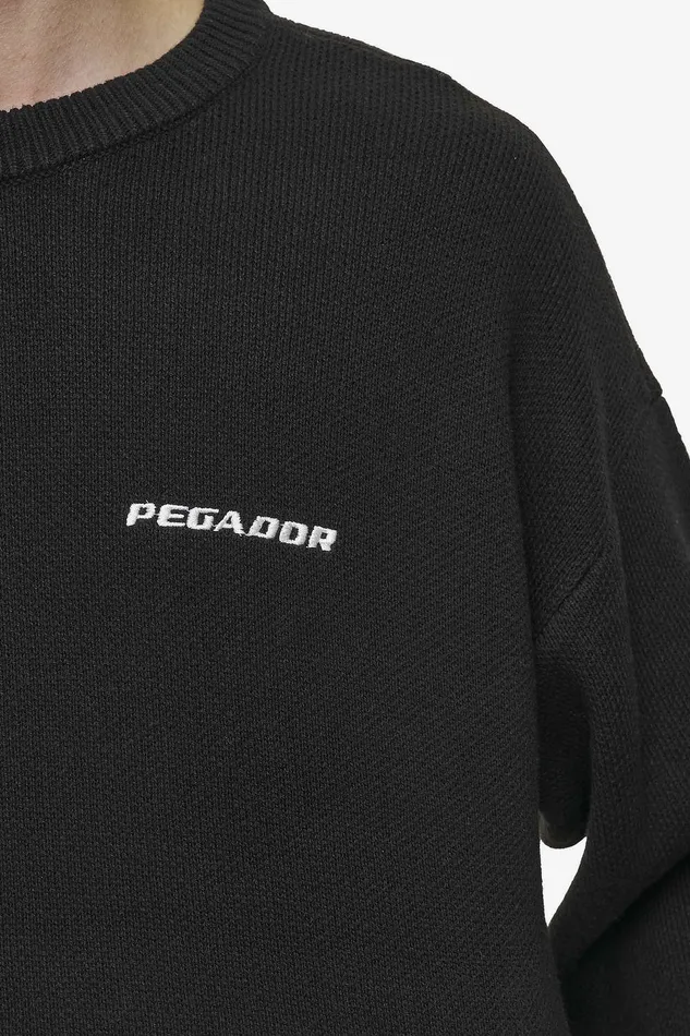 Men Pegador Sweaters Logo Oversized Knit Sweater Black Men Pegador Sweaters Logo Oversized Knit Sweater Black