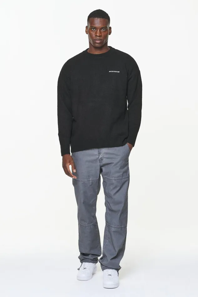 Men Pegador Sweaters Logo Shaggy Knit Sweater Onyx Black Men Pegador Sweaters Logo Shaggy Knit Sweater Onyx Black