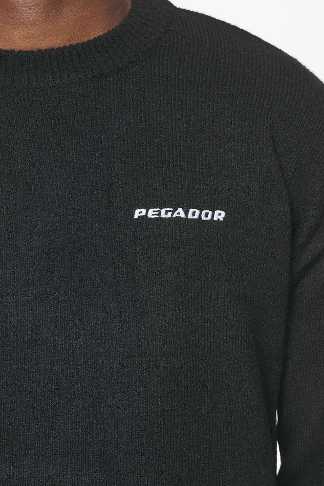 Men Pegador Sweaters Logo Shaggy Knit Sweater Onyx Black Men Pegador Sweaters Logo Shaggy Knit Sweater Onyx Black