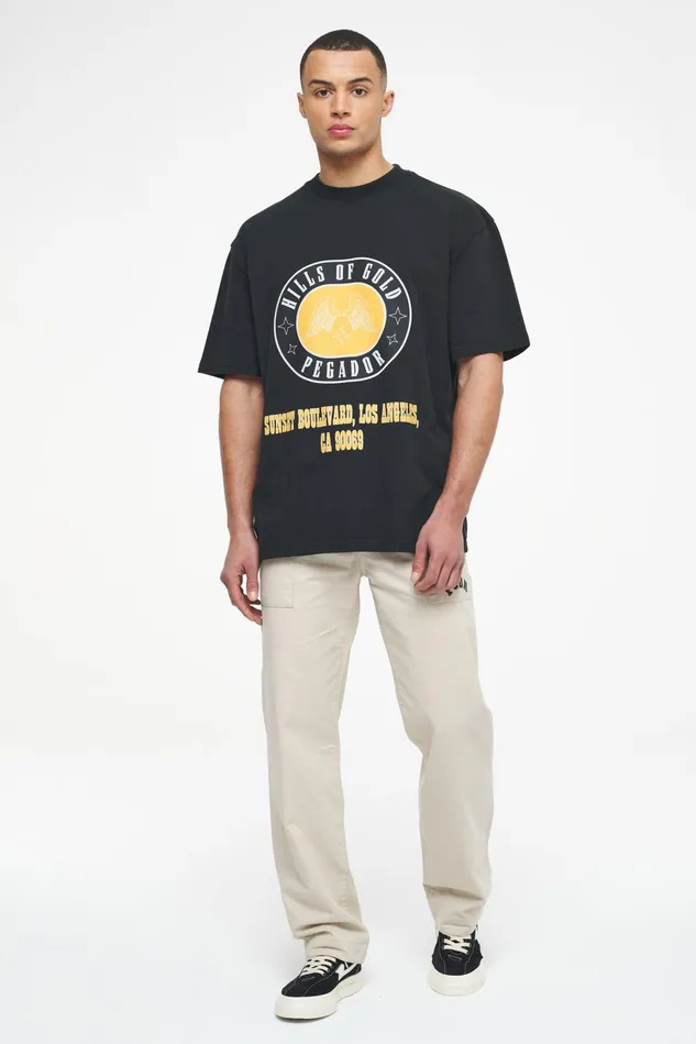 Men Pegador Tees Algon Oversized Tee Vintage Washed Black Ink Men Pegador Tees Algon Oversized Tee Vintage Washed Black Ink