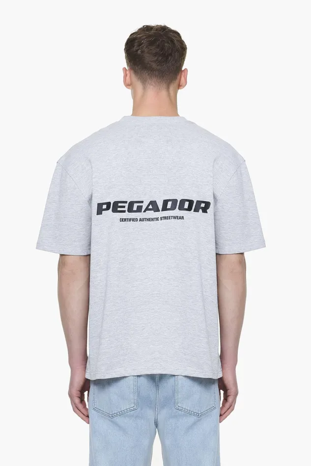 Men Pegador Tees Colne Logo Oversized Tee Grey Melange