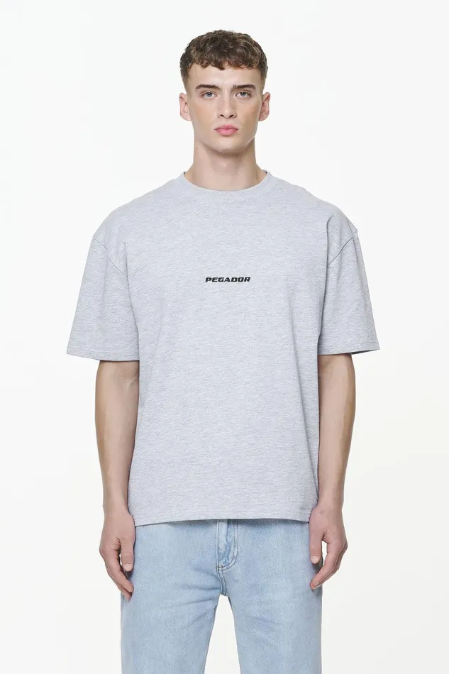 Men Pegador Tees Colne Logo Oversized Tee Grey Melange Men Pegador Tees Colne Logo Oversized Tee Grey Melange