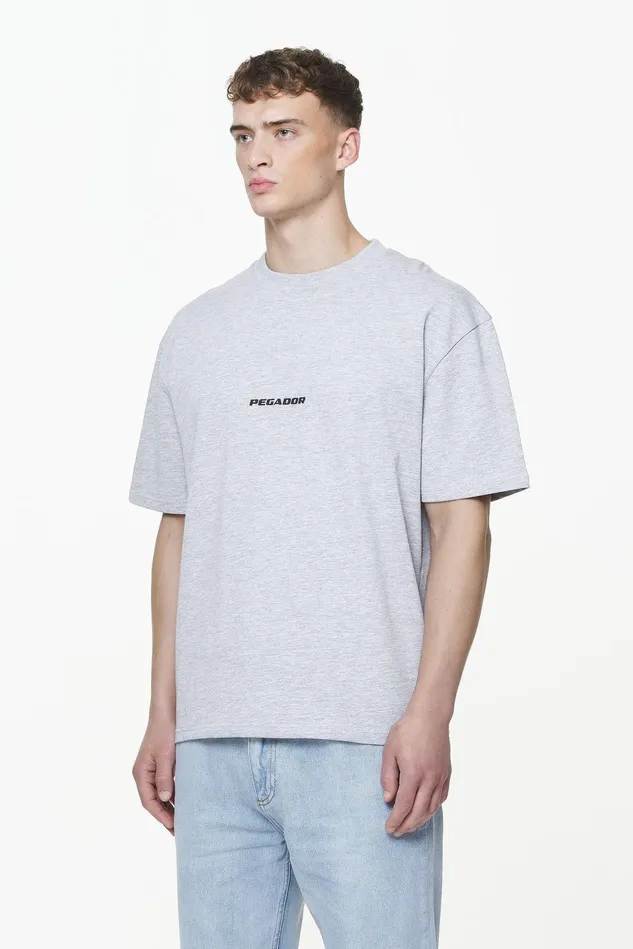 Men Pegador Tees Colne Logo Oversized Tee Grey Melange Men Pegador Tees Colne Logo Oversized Tee Grey Melange