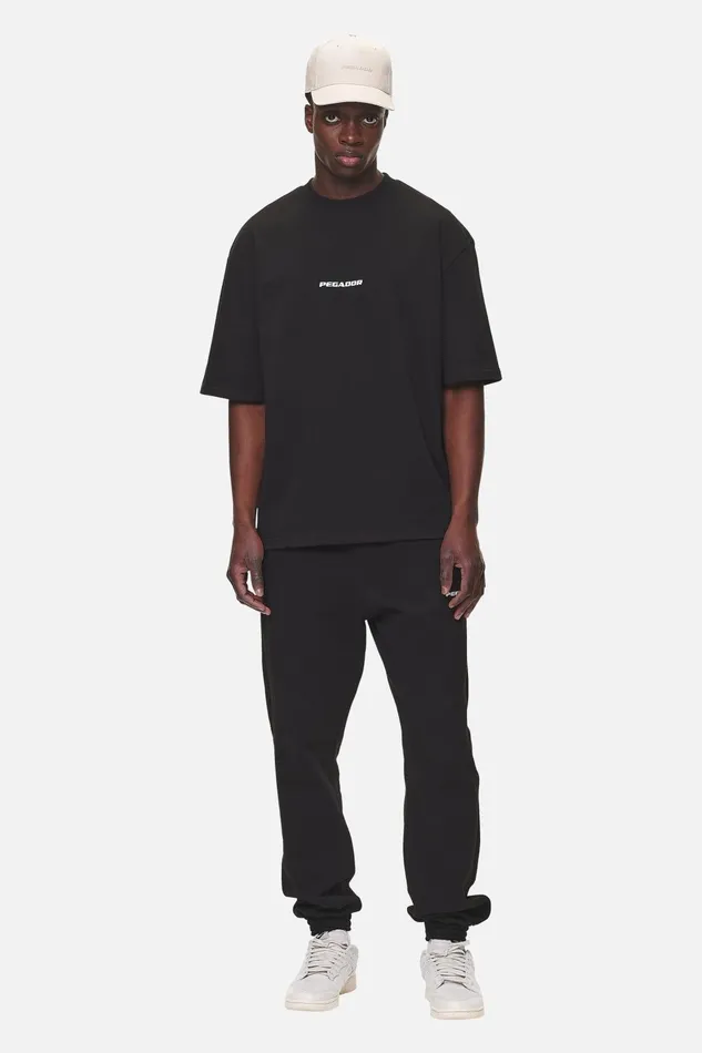 Men Pegador Tees Colne Logo Oversized Tee Washed Black Men Pegador Tees Colne Logo Oversized Tee Washed Black