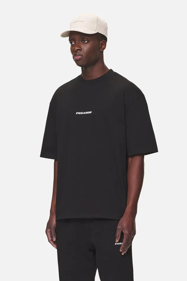 Men Pegador Tees Colne Logo Oversized Tee Washed Black Men Pegador Tees Colne Logo Oversized Tee Washed Black