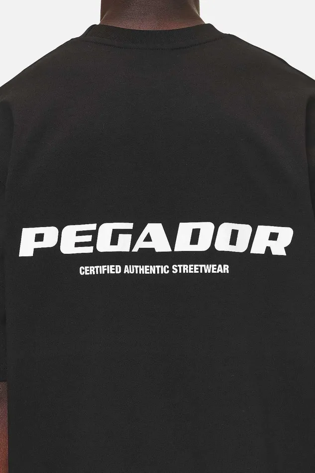 Men Pegador Tees Colne Logo Oversized Tee Washed Black Men Pegador Tees Colne Logo Oversized Tee Washed Black