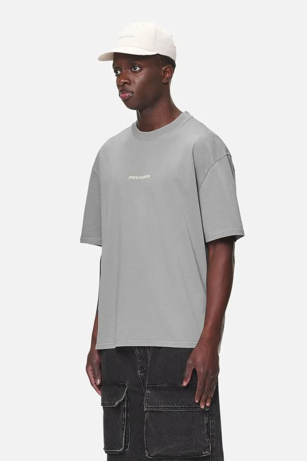 Men Pegador Tees Colne Logo Oversized Tee Washed Cool Grey Desert Sand Men Pegador Tees Colne Logo Oversized Tee Washed Cool Grey Desert Sand