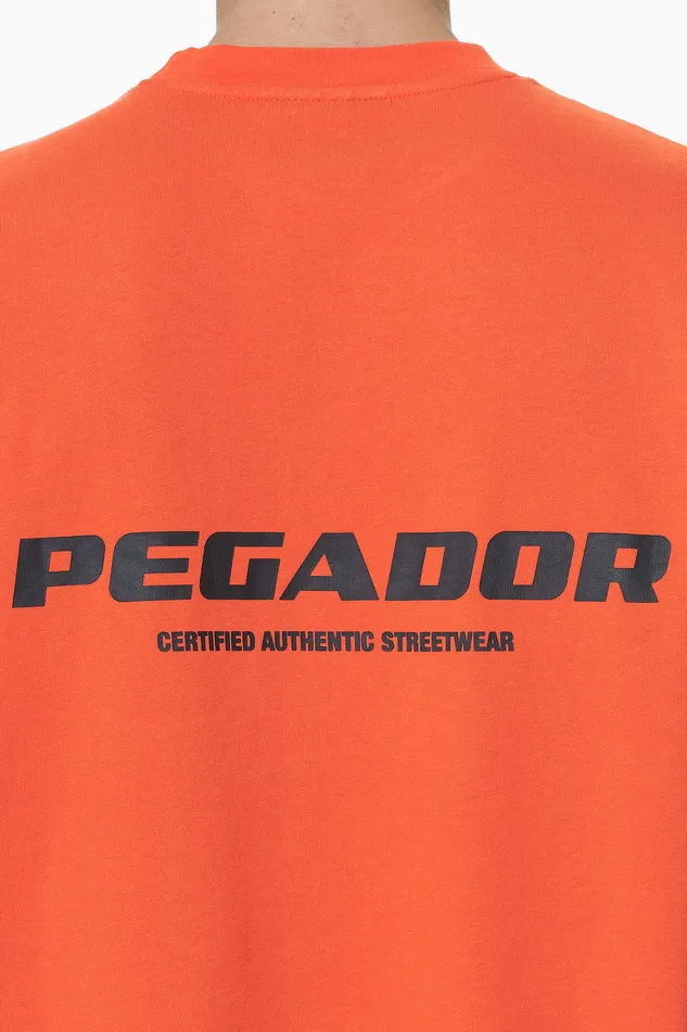 Men Pegador Tees Colne Logo Oversized Tee Washed Signal Red Men Pegador Tees Colne Logo Oversized Tee Washed Signal Red