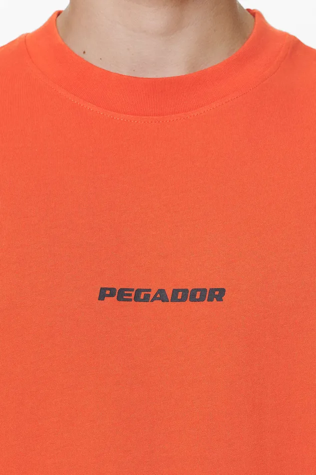 Men Pegador Tees Colne Logo Oversized Tee Washed Signal Red Men Pegador Tees Colne Logo Oversized Tee Washed Signal Red
