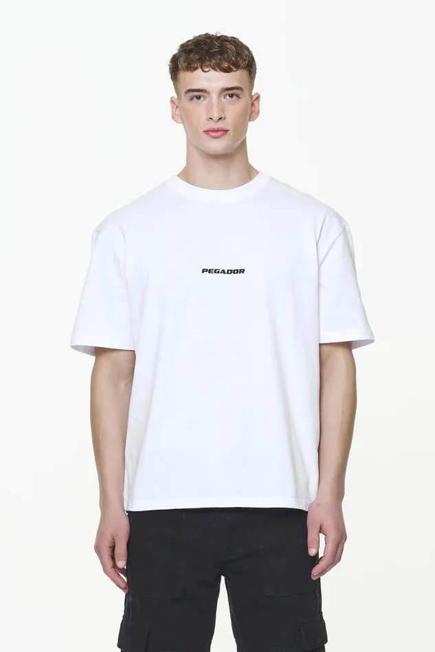 Men Pegador Tees Colne Logo Oversized Tee White Gum Men Pegador Tees Colne Logo Oversized Tee White Gum