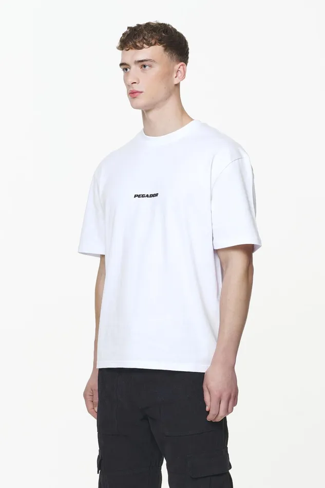 Men Pegador Tees Colne Logo Oversized Tee White Gum Men Pegador Tees Colne Logo Oversized Tee White Gum