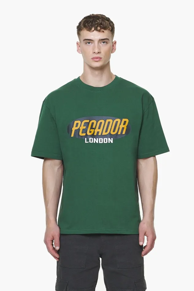 Men Pegador Tees County Oversized Tee Vintage Washed British Green