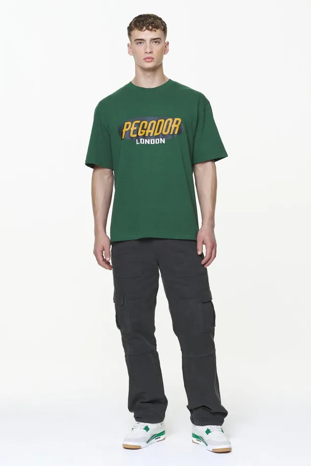 Men Pegador Tees County Oversized Tee Vintage Washed British Green Men Pegador Tees County Oversized Tee Vintage Washed British Green