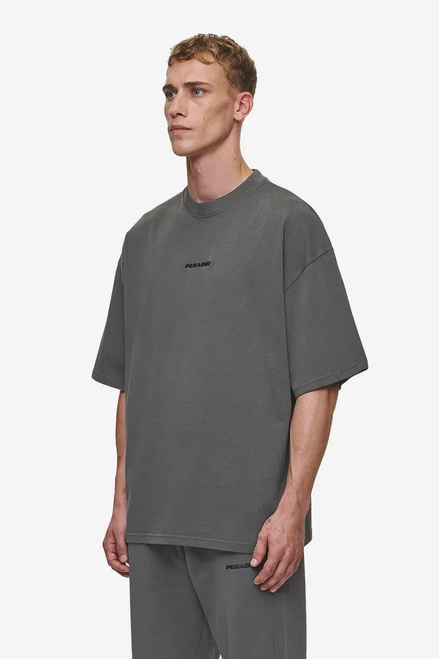 Men Pegador Tees Logo Boxy Tee Washed Anthracite Men Pegador Tees Logo Boxy Tee Washed Anthracite