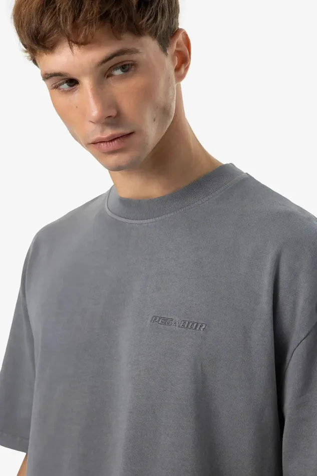 Men Pegador Tees Logo Oversized Tee Vintage Grey Grey