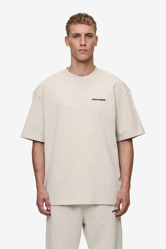 Men Pegador Tees Logo Oversized Tee Washed Light Beige
