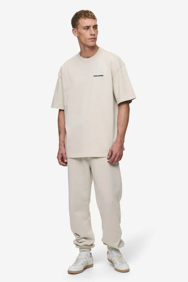 Men Pegador Tees Logo Oversized Tee Washed Light Beige Men Pegador Tees Logo Oversized Tee Washed Light Beige