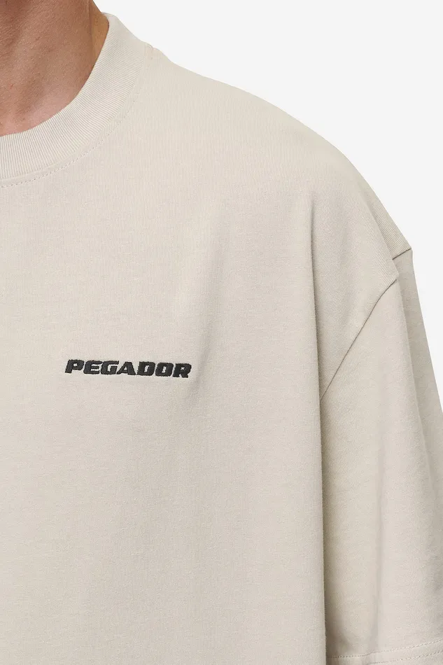 Men Pegador Tees Logo Oversized Tee Washed Light Beige Men Pegador Tees Logo Oversized Tee Washed Light Beige