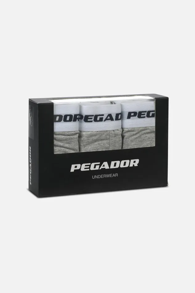 Men Pegador Underwear Camino Boxershorts Single Logo 3 Pack Grey Melange White Men Pegador Underwear Camino Boxershorts Single Logo 3 Pack Grey Melange White