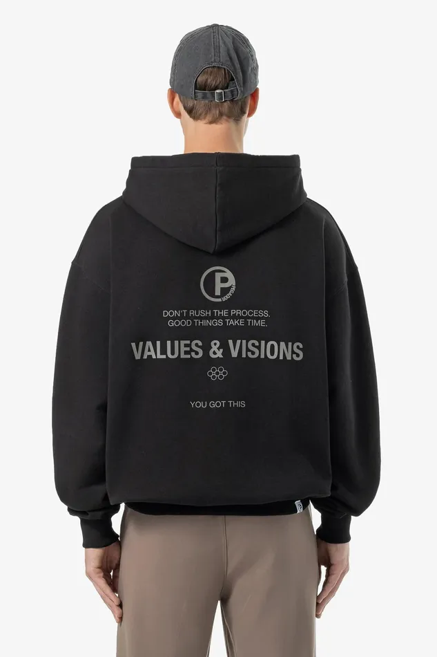 Men Pegador Zip Hoodies Clinton Oversized Sweat Jacket Washed Black