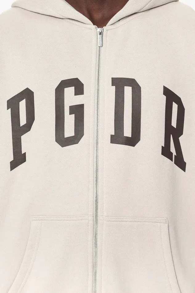 Men Pegador Zip Hoodies Layton Oversized Sweat Jacket Washed Dust Cream Men Pegador Zip Hoodies Layton Oversized Sweat Jacket Washed Dust Cream