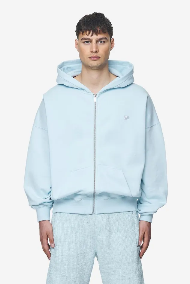 Men Pegador Zip Hoodies Leono Boxy Sweat Jacket Washed Baby Blue Baby Blue