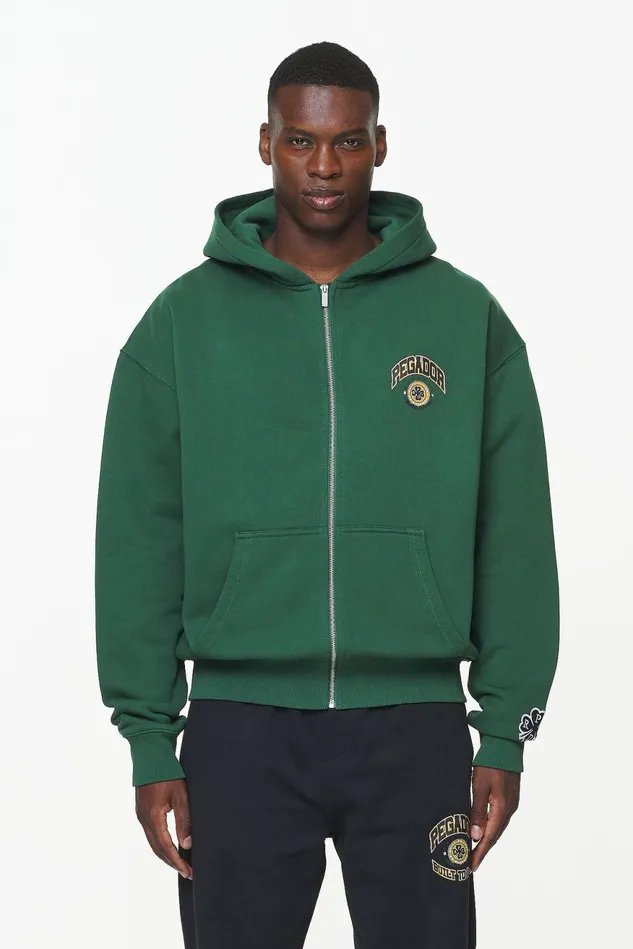 Men Pegador Zip Hoodies Smith Oversized Sweat Jacket Vintage Washed British Green Men Pegador Zip Hoodies Smith Oversized Sweat Jacket Vintage Washed British Green