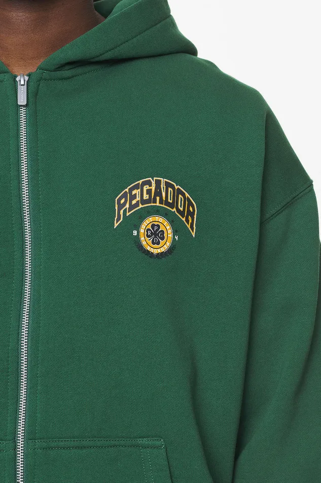 Men Pegador Zip Hoodies Smith Oversized Sweat Jacket Vintage Washed British Green Men Pegador Zip Hoodies Smith Oversized Sweat Jacket Vintage Washed British Green