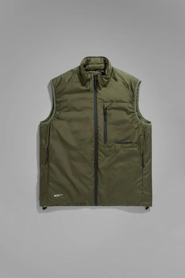 Men Pertex Quantum Midlayer Vest Army Green Norse Projects Outerwear