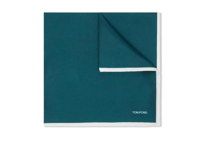 Men Pocket Squares Tom Ford Silk Pocket Square Peacock