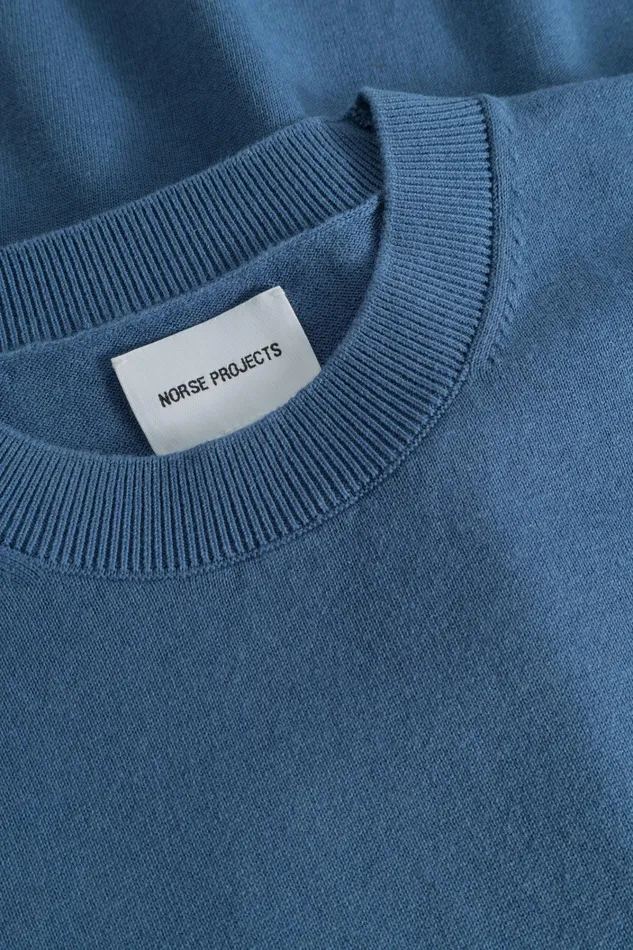 Men Rhys Cotton Linen Tshirt Calcite Blue Norse Projects Knitwear
