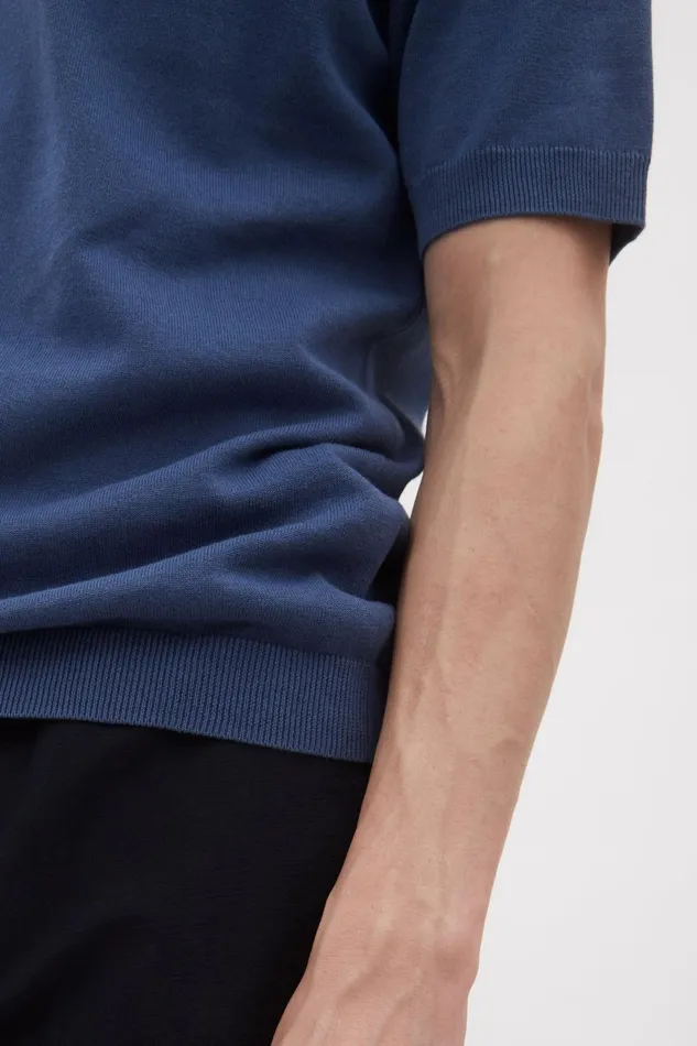 Men Rhys Cotton Linen Tshirt Calcite Blue Norse Projects Knitwear
