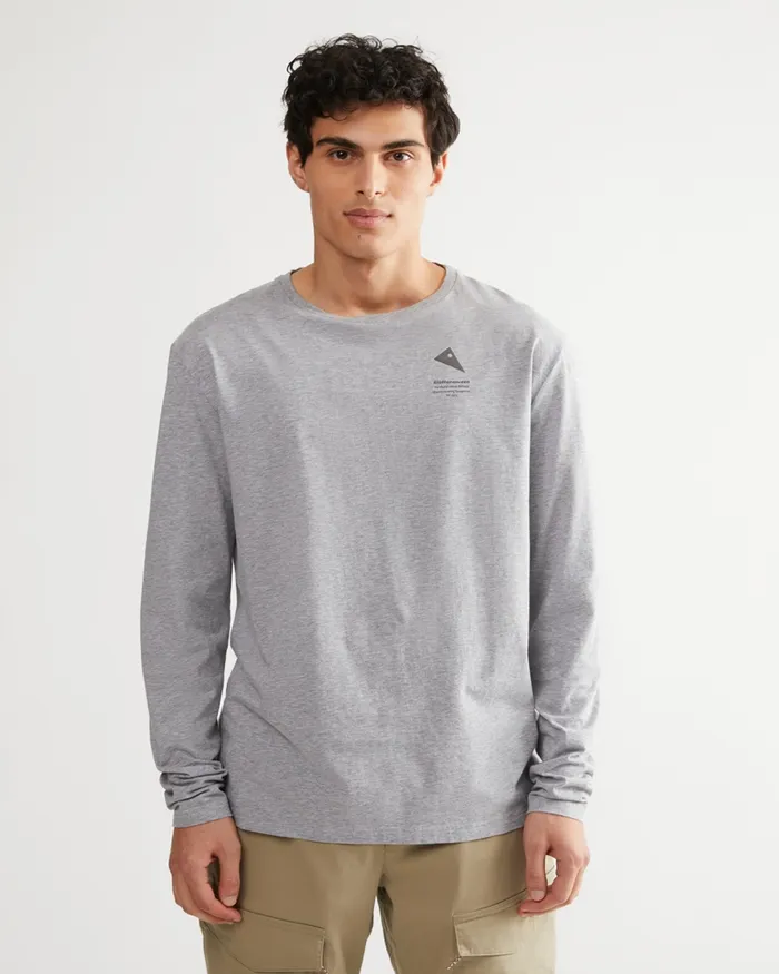 Men Runa Maker Long Sleeve Tee Grey Melange Klttermusen TShirts