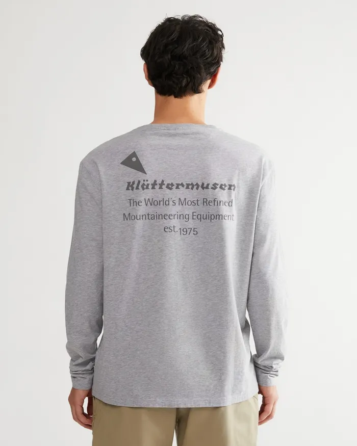 Men Runa Maker Long Sleeve Tee Grey Melange Klttermusen TShirts