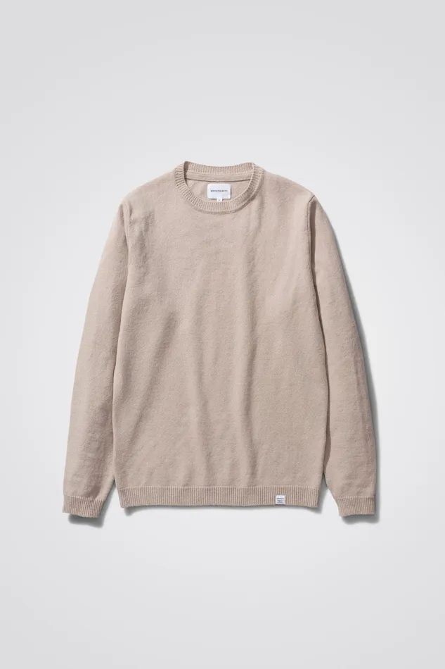 Men Sigfred Merino Lambswool Sweater Utility Khaki Norse Projects Knitwear
