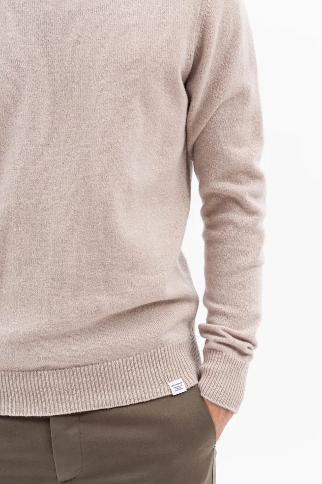 Men Sigfred Merino Lambswool Sweater Utility Khaki Norse Projects Knitwear