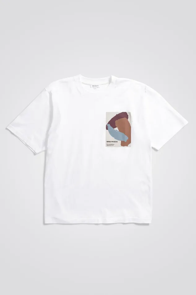 Men Simon Brush Print TShirt White Norse Projects TShirts