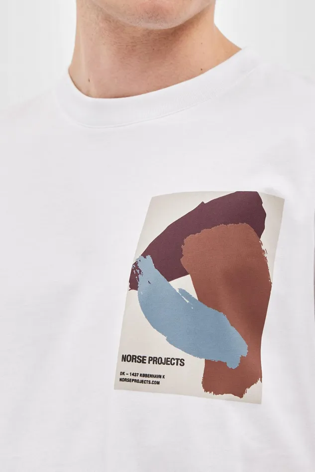 Men Simon Brush Print TShirt White Norse Projects TShirts